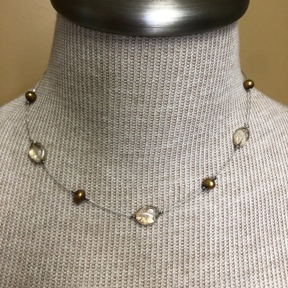 Simple Tan and Brown Silpada Necklace - Picture 1 of 3